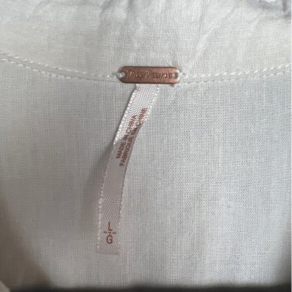 Free People Linen Cotton Blend Blouse Size L - Picture 3 of 10